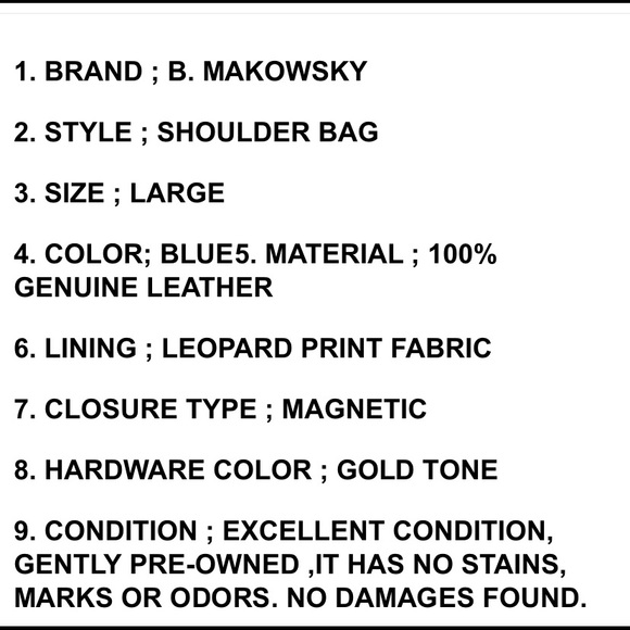 Leather B Makowsky shoulder Hand bag satchel blue - Picture 13 of 14